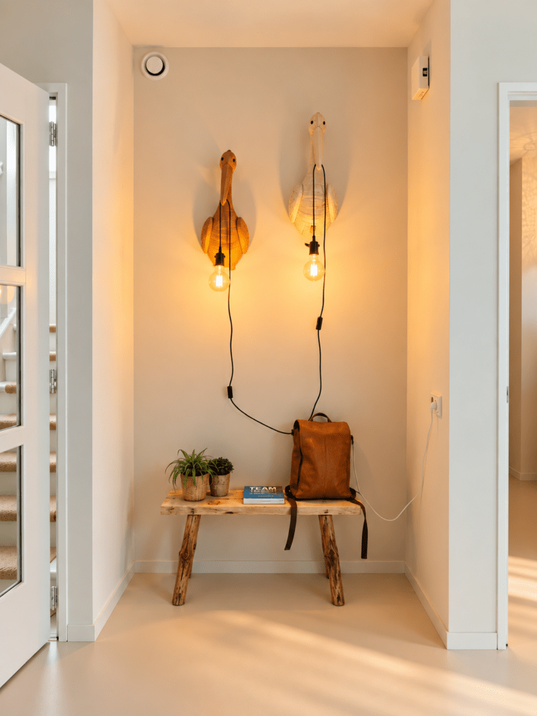 Twee pelikanen als lamp. Leuk toch?
